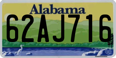 AL license plate 62AJ716