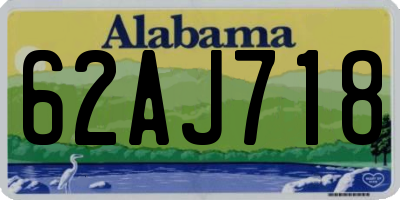 AL license plate 62AJ718