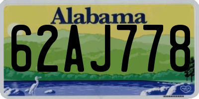 AL license plate 62AJ778