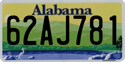 AL license plate 62AJ781