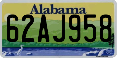 AL license plate 62AJ958