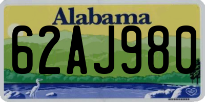 AL license plate 62AJ980