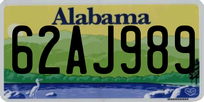 AL license plate 62AJ989
