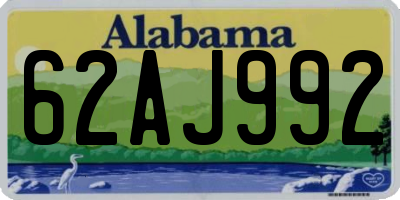 AL license plate 62AJ992