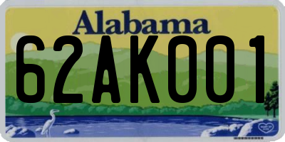 AL license plate 62AK001