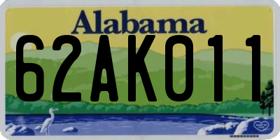 AL license plate 62AK011