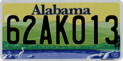 AL license plate 62AK013