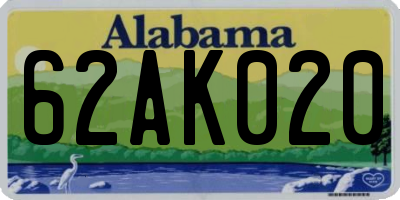 AL license plate 62AK020