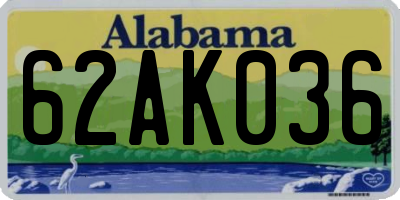 AL license plate 62AK036