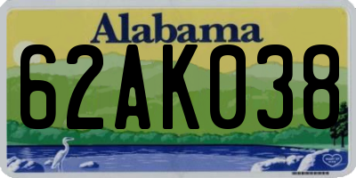 AL license plate 62AK038