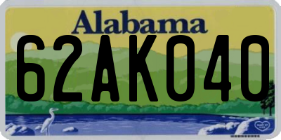 AL license plate 62AK040