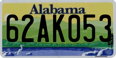 AL license plate 62AK053