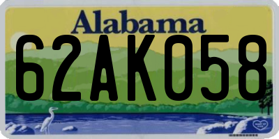 AL license plate 62AK058