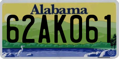 AL license plate 62AK061