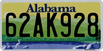 AL license plate 62AK928