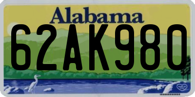 AL license plate 62AK980