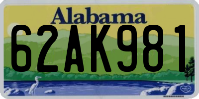 AL license plate 62AK981