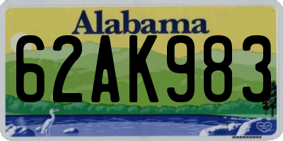 AL license plate 62AK983