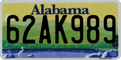 AL license plate 62AK989