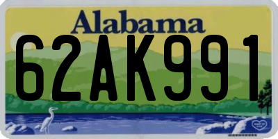 AL license plate 62AK991