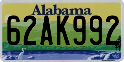 AL license plate 62AK992