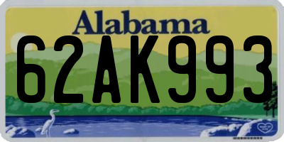 AL license plate 62AK993
