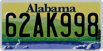 AL license plate 62AK998