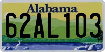 AL license plate 62AL103