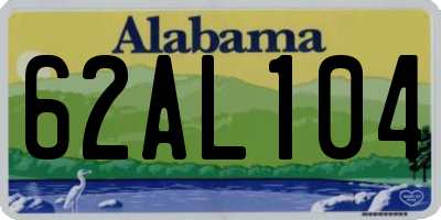 AL license plate 62AL104