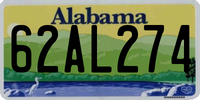 AL license plate 62AL274