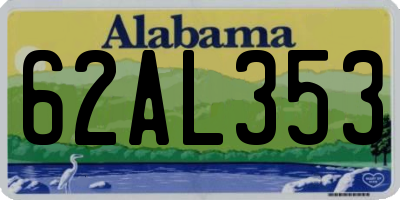 AL license plate 62AL353