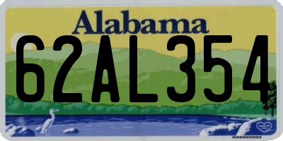 AL license plate 62AL354