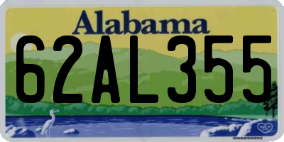 AL license plate 62AL355