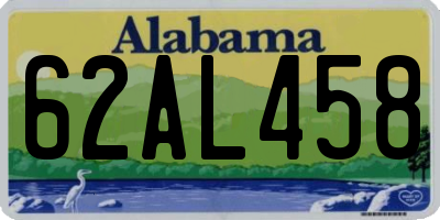AL license plate 62AL458