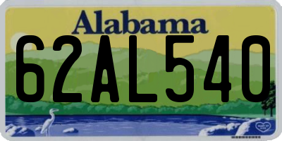 AL license plate 62AL540
