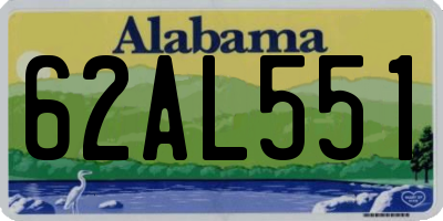 AL license plate 62AL551
