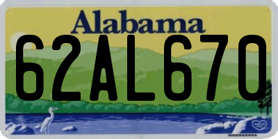 AL license plate 62AL670