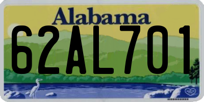 AL license plate 62AL701