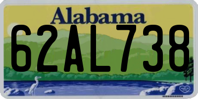 AL license plate 62AL738