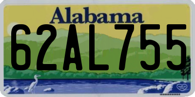 AL license plate 62AL755