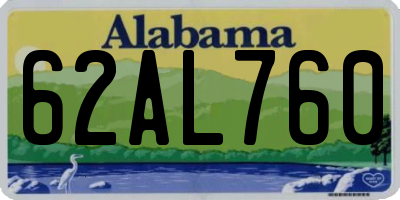 AL license plate 62AL760