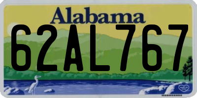 AL license plate 62AL767