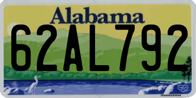 AL license plate 62AL792
