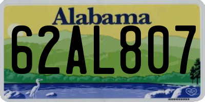 AL license plate 62AL807