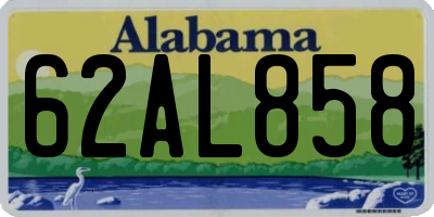 AL license plate 62AL858