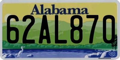 AL license plate 62AL870