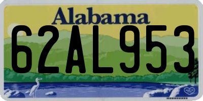 AL license plate 62AL953