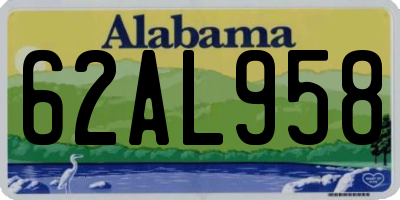 AL license plate 62AL958