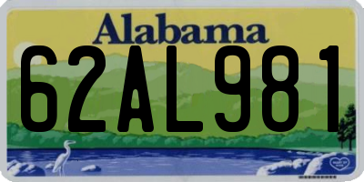 AL license plate 62AL981