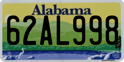 AL license plate 62AL998